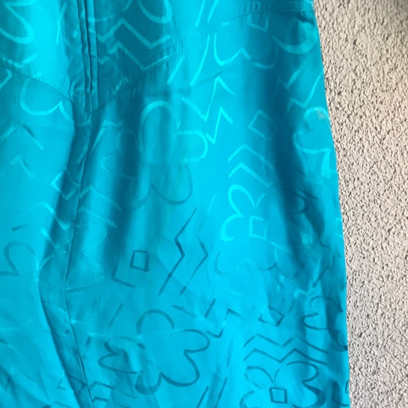 Woman’s Size 6 Vintage 80’s Silk Turquoise Dolman Sleeves Dress - Picture 9 of 12